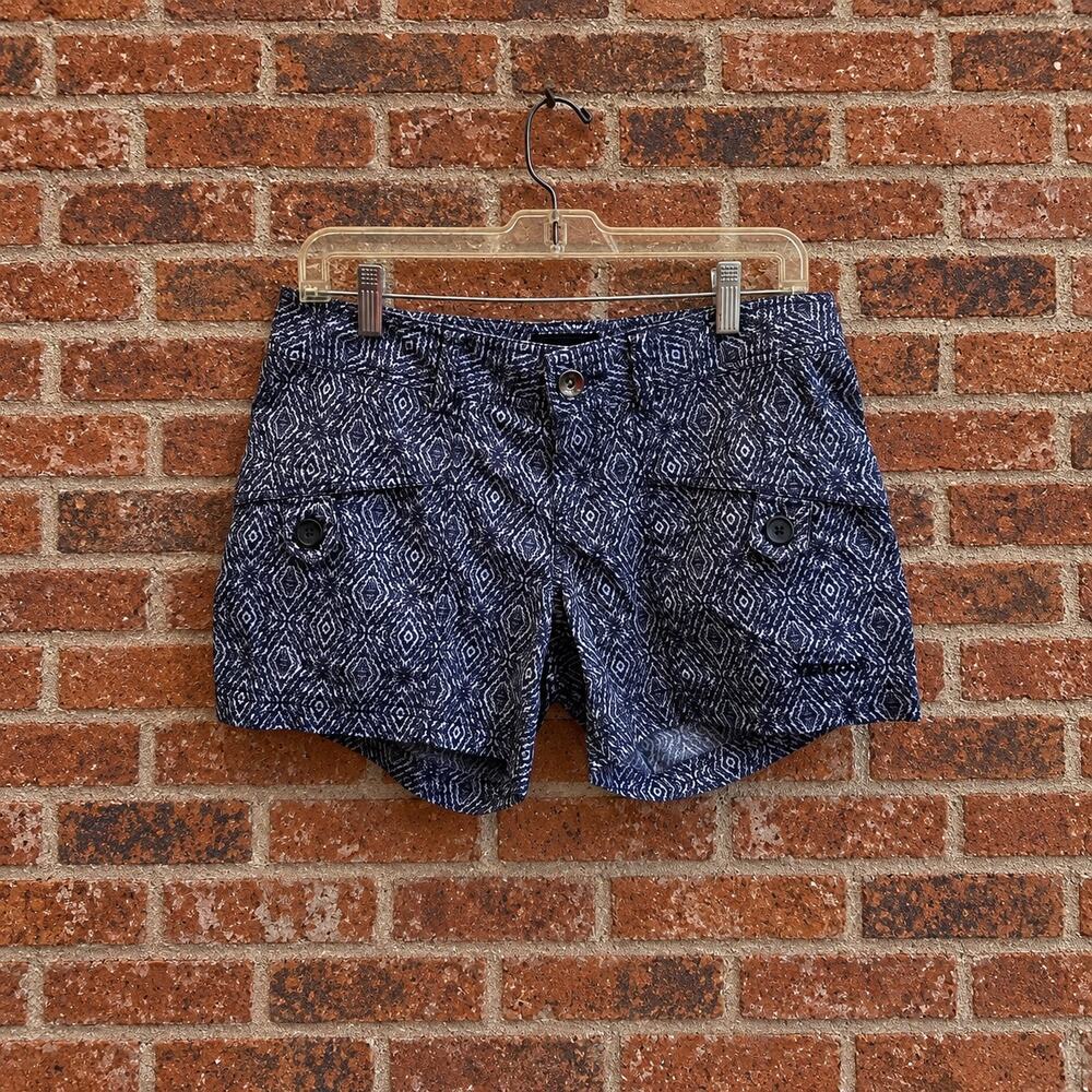 Marmot Blue Geometric Print Hiking Outdoor Shorts Size 6